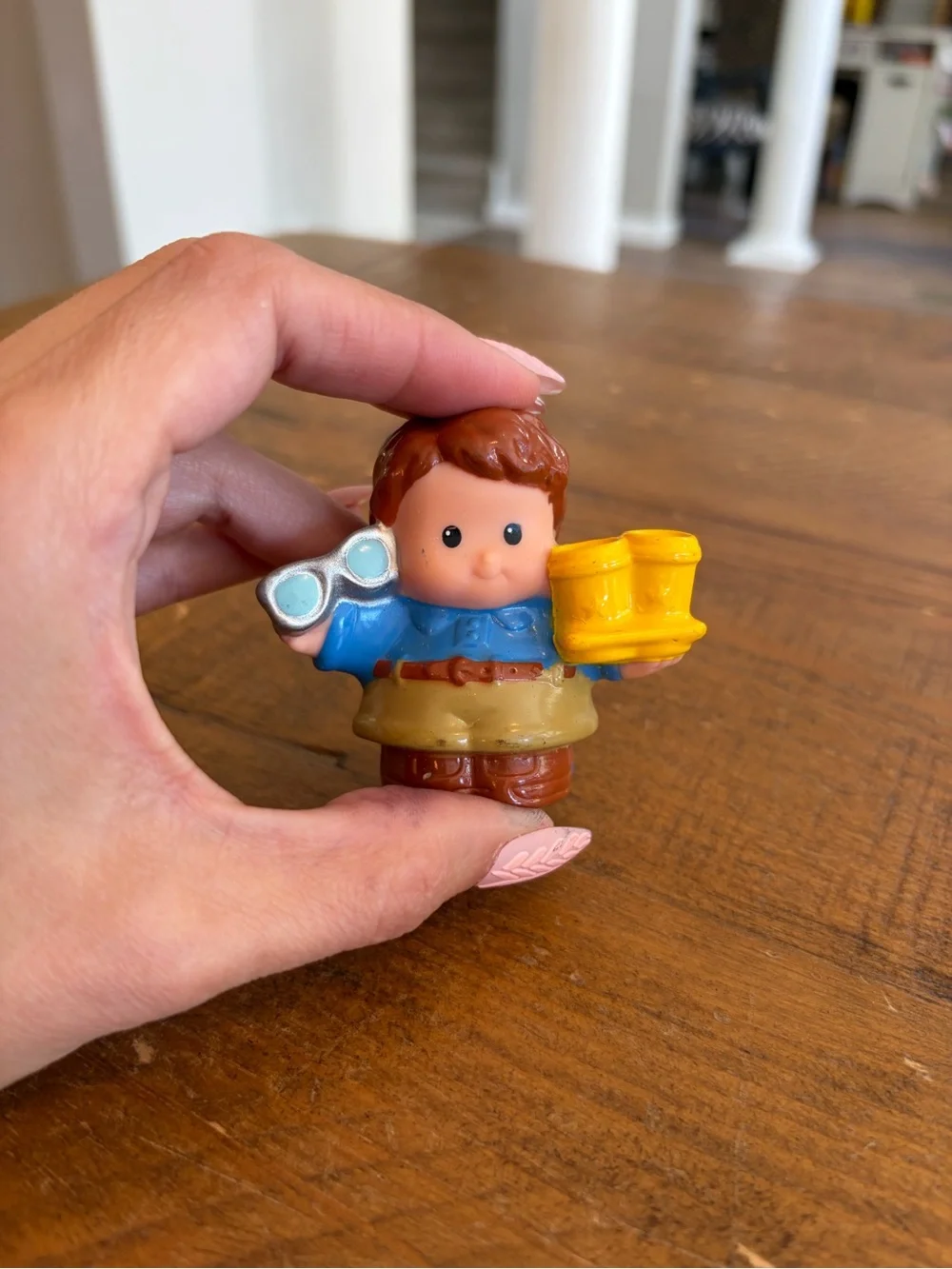 Fisher Price Little People Dad with glasses and coffee as is